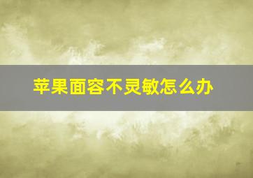 苹果面容不灵敏怎么办