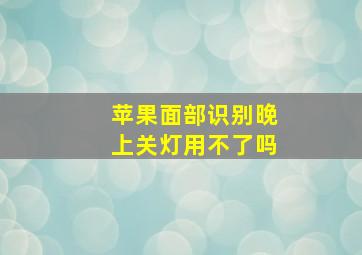 苹果面部识别晚上关灯用不了吗