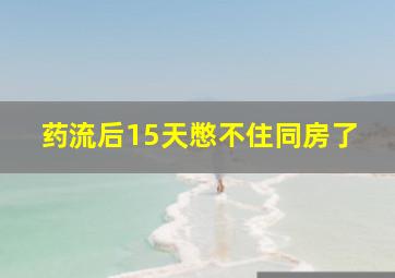 药流后15天憋不住同房了