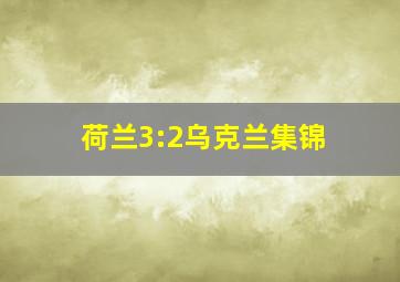 荷兰3:2乌克兰集锦