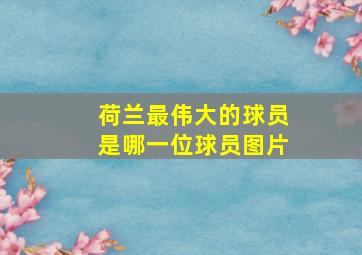 荷兰最伟大的球员是哪一位球员图片