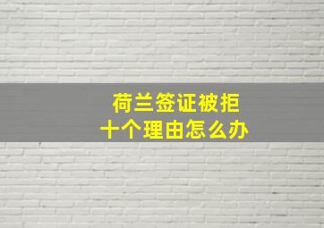 荷兰签证被拒十个理由怎么办