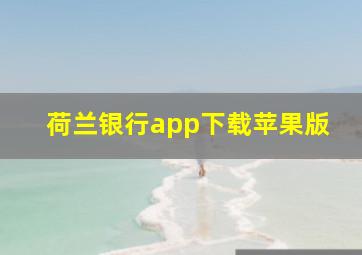 荷兰银行app下载苹果版