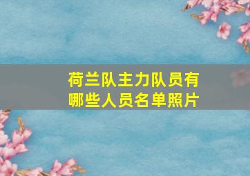 荷兰队主力队员有哪些人员名单照片