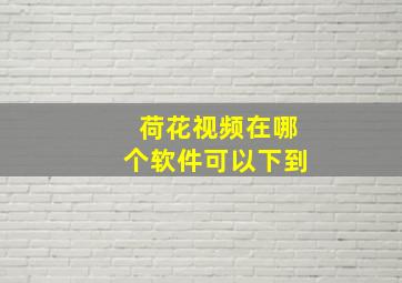 荷花视频在哪个软件可以下到