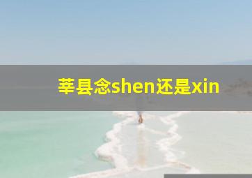 莘县念shen还是xin