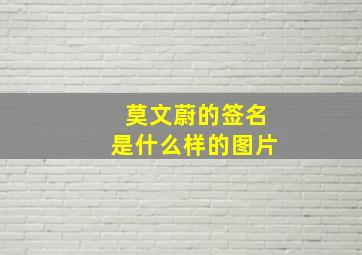 莫文蔚的签名是什么样的图片