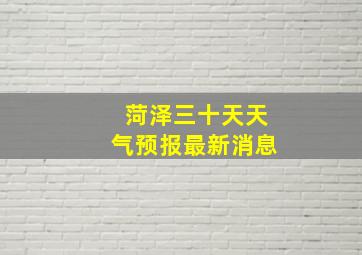 菏泽三十天天气预报最新消息