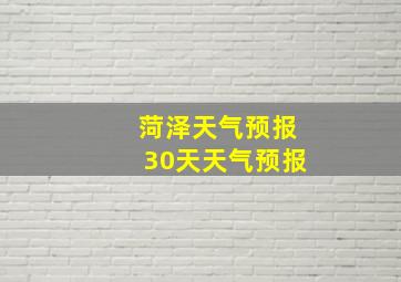 菏泽天气预报30天天气预报