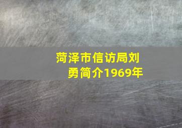 菏泽市信访局刘勇简介1969年