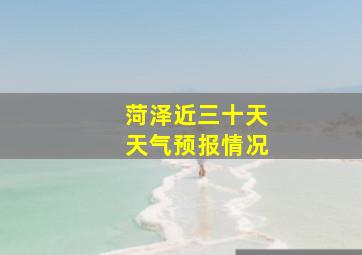 菏泽近三十天天气预报情况