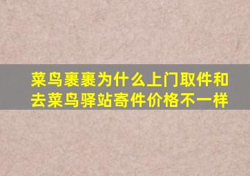 菜鸟裹裹为什么上门取件和去菜鸟驿站寄件价格不一样