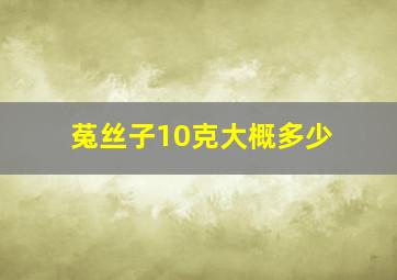 菟丝子10克大概多少