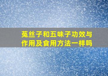 菟丝子和五味子功效与作用及食用方法一样吗