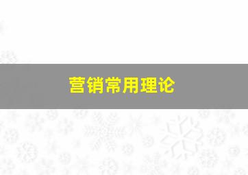 营销常用理论