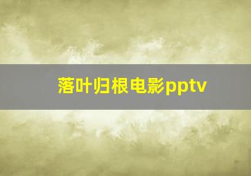 落叶归根电影pptv