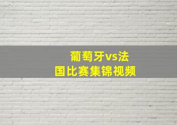 葡萄牙vs法国比赛集锦视频