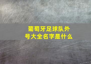 葡萄牙足球队外号大全名字是什么