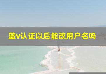 蓝v认证以后能改用户名吗