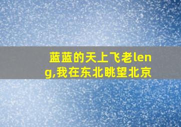 蓝蓝的天上飞老leng,我在东北眺望北京