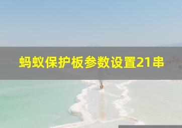 蚂蚁保护板参数设置21串