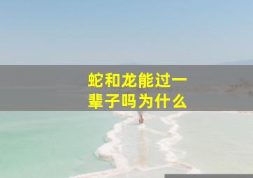 蛇和龙能过一辈子吗为什么