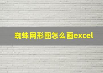 蜘蛛网形图怎么画excel