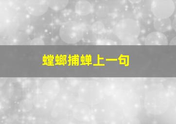 螳螂捕蝉上一句