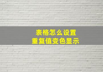 表格怎么设置重复值变色显示