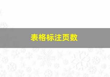 表格标注页数