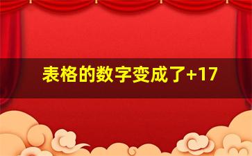 表格的数字变成了+17