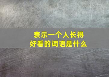 表示一个人长得好看的词语是什么