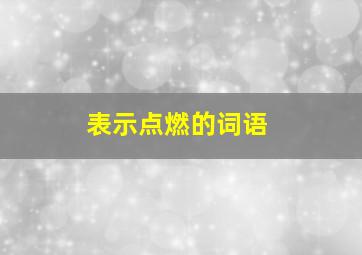 表示点燃的词语