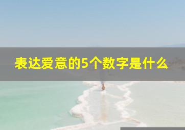 表达爱意的5个数字是什么