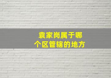 袁家岗属于哪个区管辖的地方