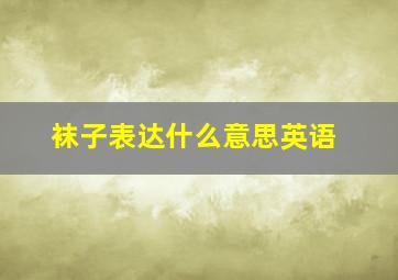 袜子表达什么意思英语