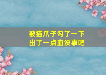 被猫爪子勾了一下出了一点血没事吧