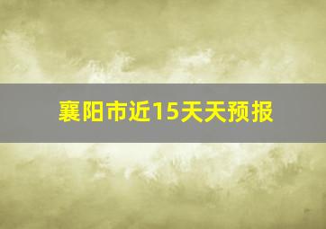 襄阳市近15天天预报