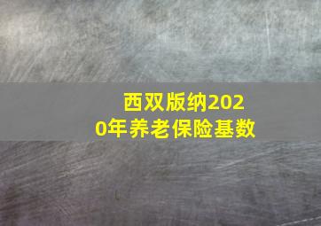 西双版纳2020年养老保险基数