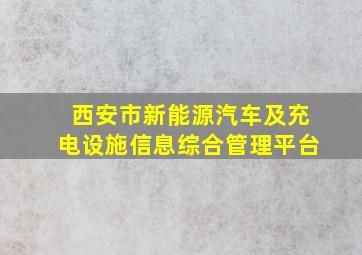 西安市新能源汽车及充电设施信息综合管理平台