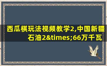 西瓜棋玩法视频教学2,中国新疆石油2×66万千瓦超超临