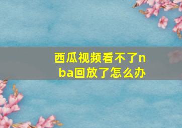 西瓜视频看不了nba回放了怎么办