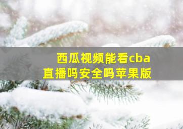 西瓜视频能看cba直播吗安全吗苹果版