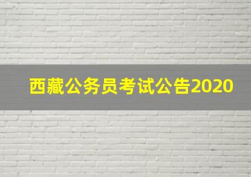 西藏公务员考试公告2020