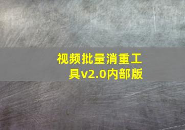 视频批量消重工具v2.0内部版