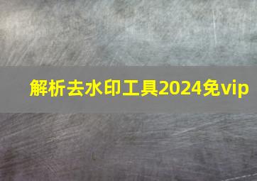 解析去水印工具2024免vip