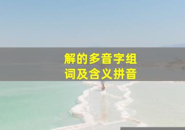 解的多音字组词及含义拼音