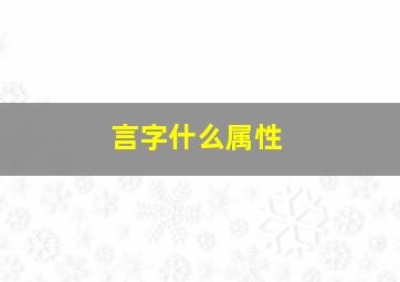 言字什么属性