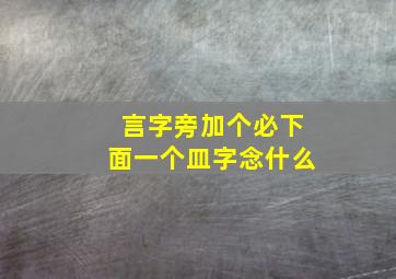 言字旁加个必下面一个皿字念什么