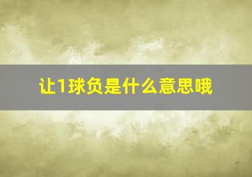 让1球负是什么意思哦